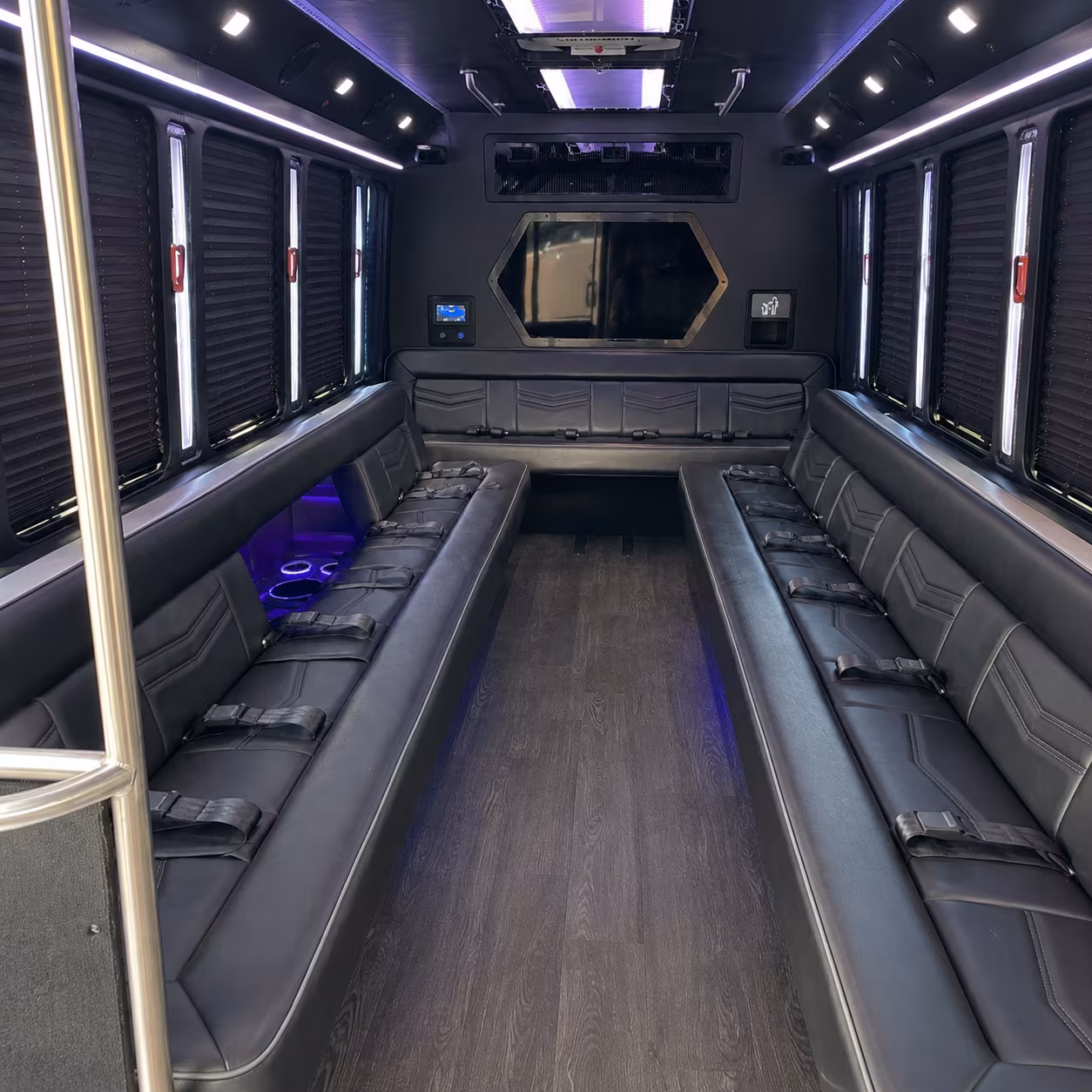 waco 18 passenger party bus interior