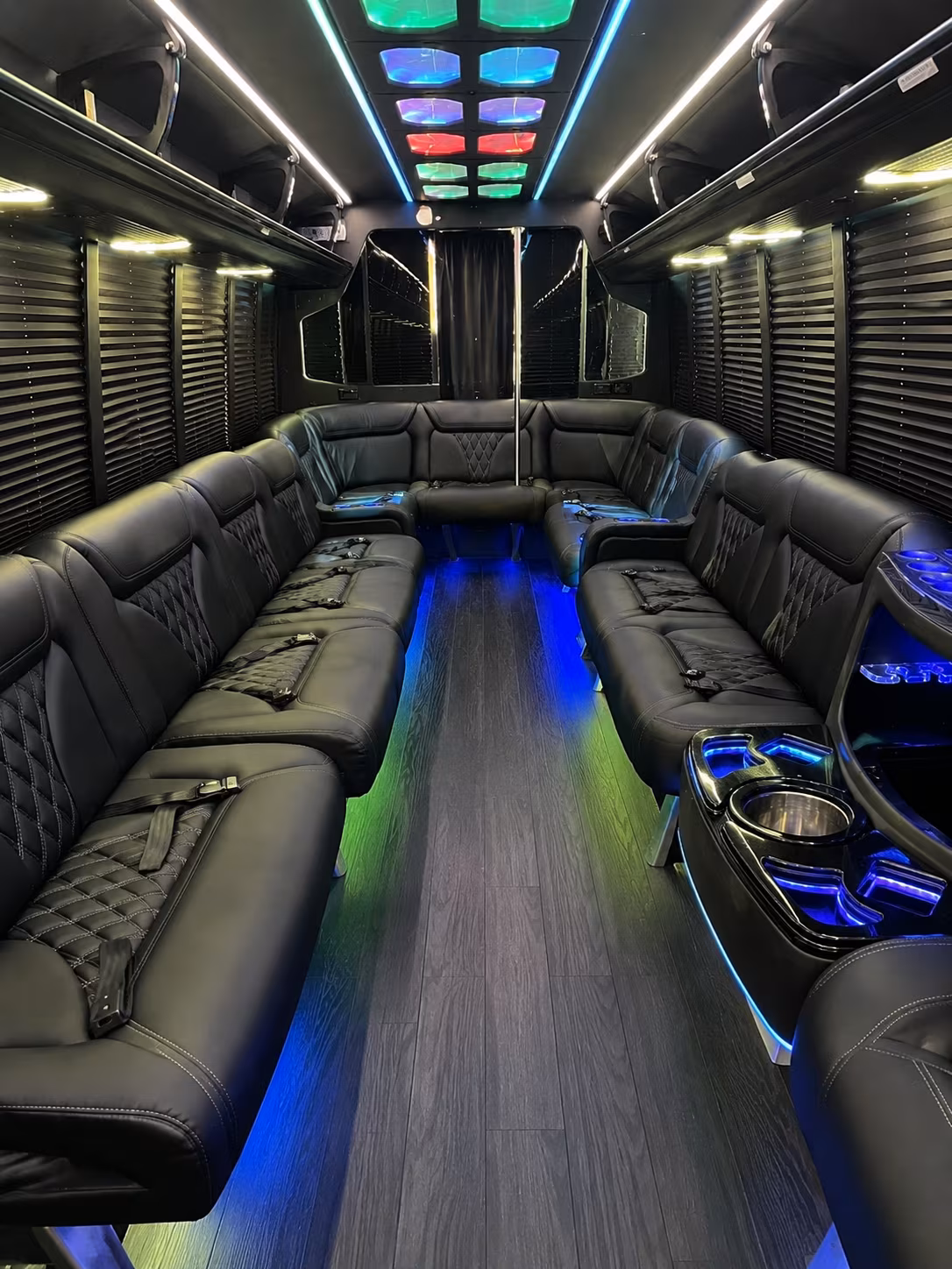waco 20 passenger party bus interior