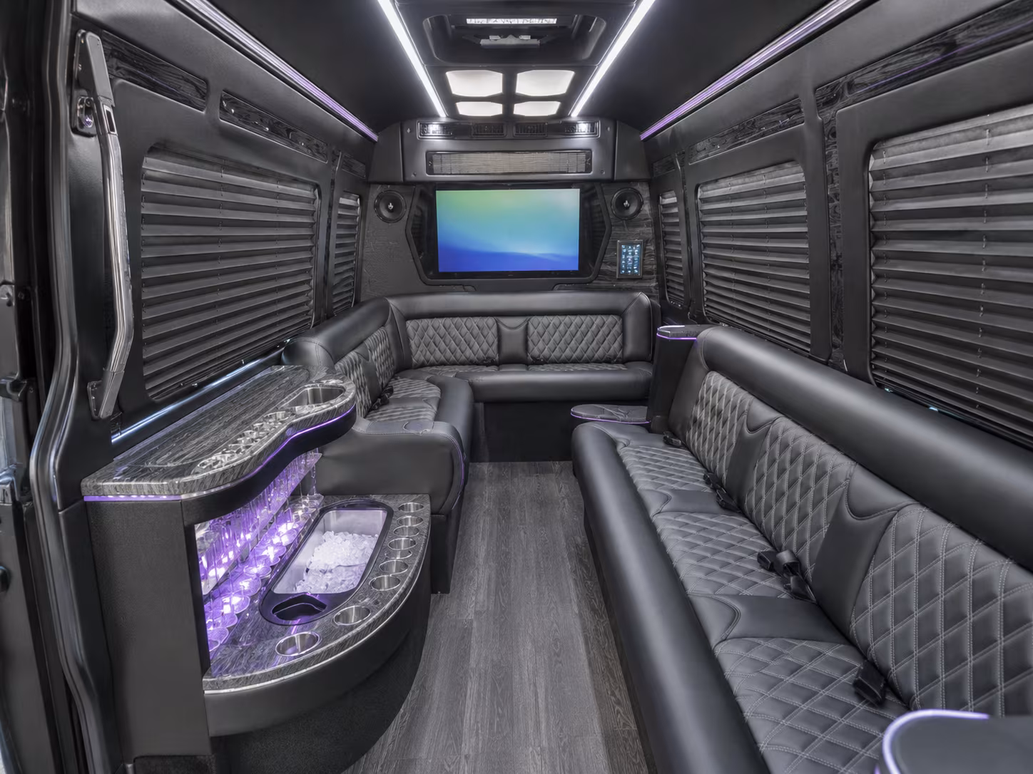 waco 25 passenger party bus inside