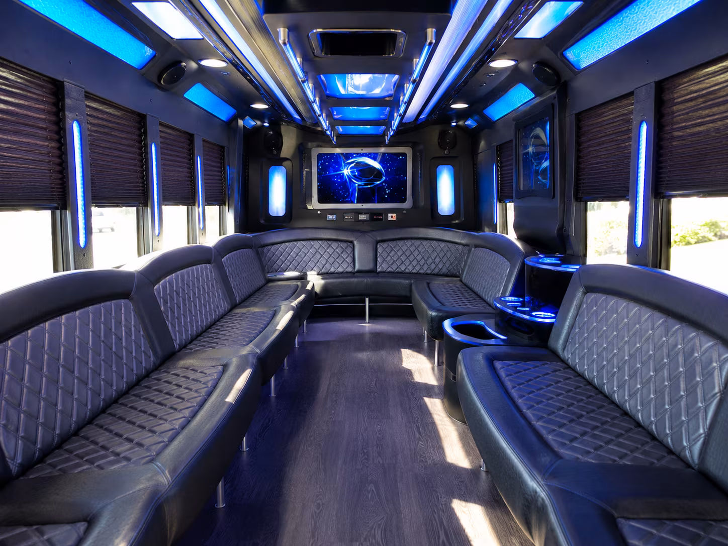 waco 28 passenger party bus inside