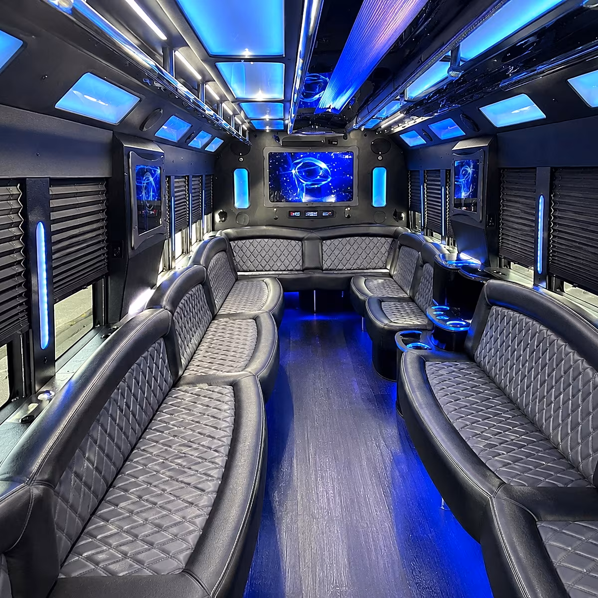 waco 50 passenger party bus interior