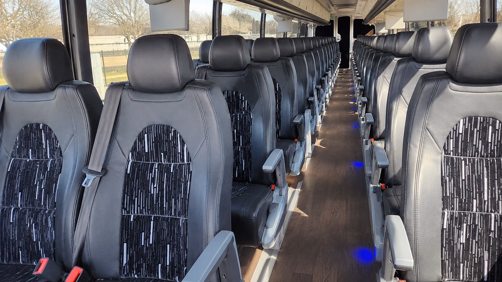 waco charter bus rental interior